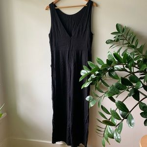 Oak+Fort Black Wide Leg Cropped Jumpsuit
